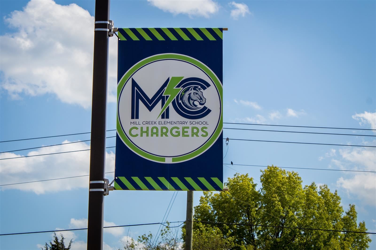 mill creek elementary school chargers flag